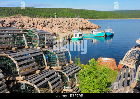 Kanada, Nova Scotia, Neils Hafen. Boote und Hummer, fallen in Dorf an der Küste. Stockfoto