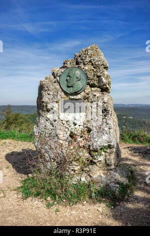 Die camererstein auf den gleitenden Rock, Schwäbische Alb Stockfoto