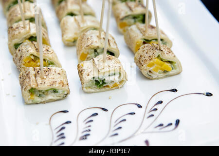 Finger food/Vorspeisen/canapÃ©/Catering Stockfoto