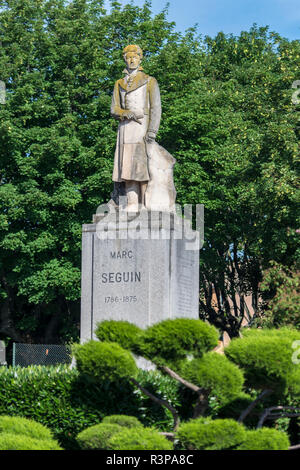 Statue von Marc Seguin, Tournon-sur-Rhône, Frankreich Stockfoto