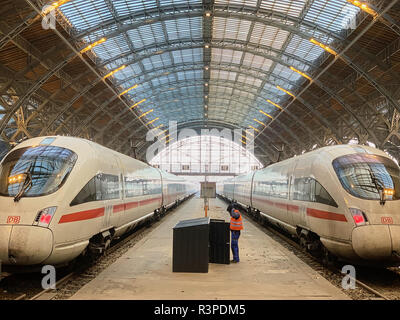 Hauptbahnhof mit High speed ICE in Leipzig, Sachsen, Deutschland, 23. November 2018. © Peter Schatz/Alamy leben Nachrichten Stockfoto