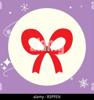 Zierschleife Symbol auf lila Hintergrund, Vector Illustration Stock Vektor