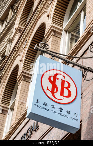 City of London, England, Finanzzentrum des Vereinigten Königreichs, Cornhill, Shanghai Commercial Bank, chinesisches Finanzinstitut, Außenansicht, Schild, hanzi-Zeichen, GB Stockfoto