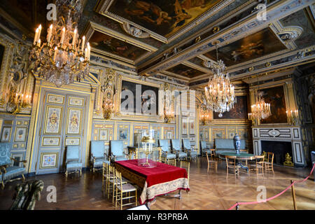 Louis XIII Salon, Chateau de Fontainebleau, Frankreich Stockfoto