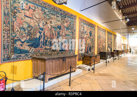 Hotel Dieu, Innenraum, Beaune, Burgund, Frankreich Stockfoto