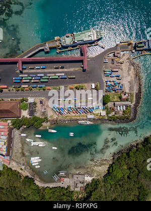 Indonesien, Bali, Luftaufnahme von Padangbai, Port von oben Stockfoto