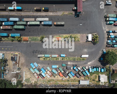 Indonesien, Bali, Luftaufnahme von Padangbai, Port von oben Stockfoto