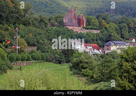 In den vier zentralen Schloss Burg der Stadt neckarsteinach auf dem Neckar Stockfoto