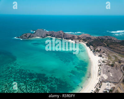 Indonesien, Lombok, Luftaufnahme von Strand Stockfoto