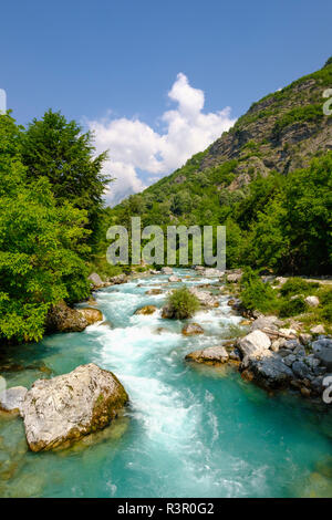 Albanien Kukes County, Albanischen Alpen, Nationalpark, Valbona Valbona Valbona Tal, Fluss Stockfoto