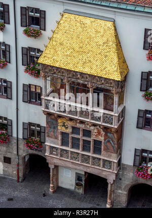 Goldenes Dachl oder Goldenes Dachl, spätgotischen Erker Balkon, Innsbruck, Tirol, Österreich, Europa Stockfoto