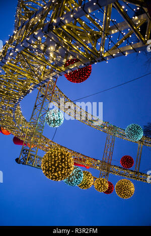 Österreich, Wien, Rathausplatz Weihnachtsmarkt von Rathaus Stockfoto