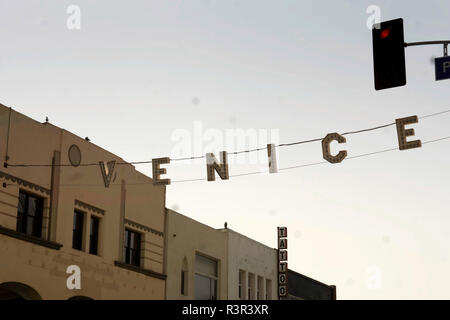 Venice Beach auf der Pacific Avenue Street Sign Stockfoto
