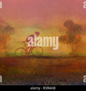 Radfahren grunge Plakat Vorlage Stockfoto