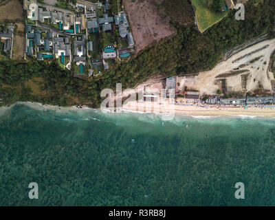 Indonesien, Bali, Luftaufnahme von Pandawa Strand Stockfoto