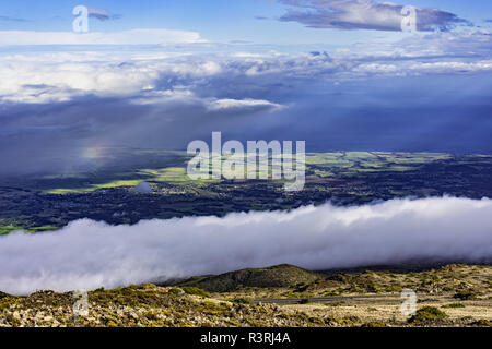 Blick auf upcountry Maui Haleakala Krater Haleakala National Park Maui Hawaii USA am Morgen Stockfoto