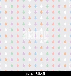 Herbst Vektor nahtlose Muster mit Regentropfen in Pastellfarben. Stock Vektor