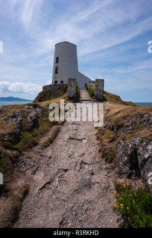 Twr Mawr Leuchtturm, llanddwyn Island, Anglesey, North Wales, UK. Stockfoto