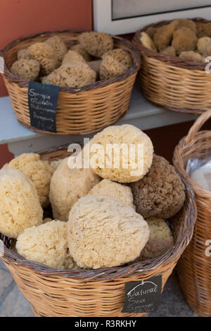 Schwamm Produkte, Altstadt, Korfu, Griechenland, Europa Stockfoto