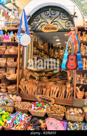 Olivenholz Produkte, Altstadt, Korfu, Griechenland Stockfoto