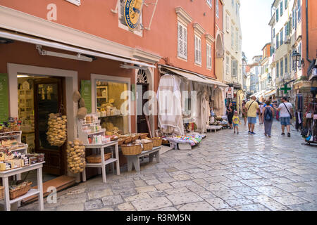 Einkaufszentrum, Altstadt, Korfu, Griechenland Stockfoto