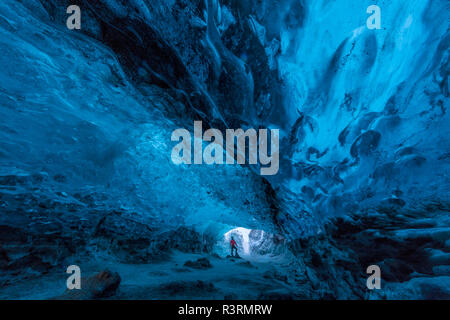 Crystal Ice Cave unter Vatnajökull Gletscher im Süden Islands Stockfoto