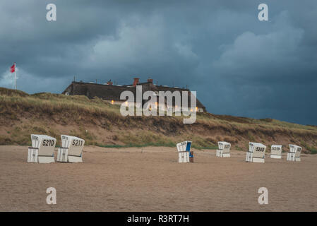 Deutschland, Schleswig-Holstein, Sylt, Rantum Haus auf West Beach Stockfoto