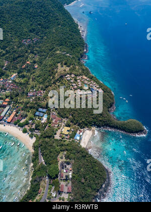 Indonesien, Bali, Luftaufnahme von Blue Lagoon Beach Stockfoto