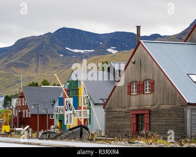 Sildarminjasafn Inseln, der Hering Ära Museum in Siglufjordur. Northern Island (Editorial nur verwenden) Stockfoto