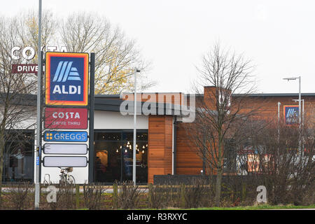 Neue aldi Supermarkt in Loughborough Stockfoto