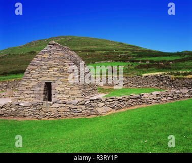 Irland, County Kerry. Gallarus Oratorium der frühen christlichen Kirche. Stockfoto