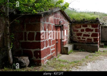 Wein im Keller Lane von abasÃ¡r, Ungarn Stockfoto