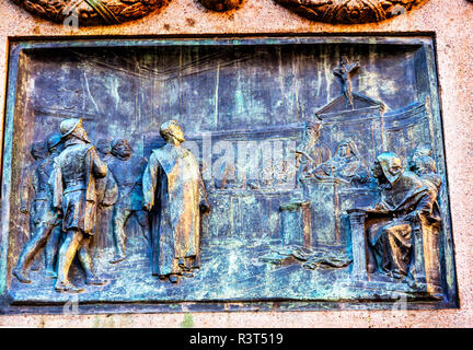 Giordano Bruno Statue Campo de' Fiori, Rom, Italien. Bruno war Ketzer geht in Campo de' Fiori verbrannt. Statue von Ferrari im Jahr 1889 Stockfoto