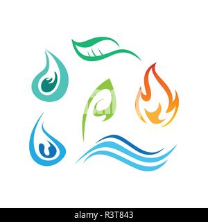 Vektor logo Elemente der Natur gesetzt. Umwelt element Vektor Icon Design Stock Vektor