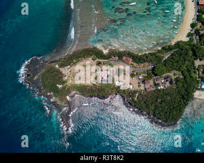 Indonesien, Bali, Luftaufnahme von Blue Lagoon Beach Stockfoto