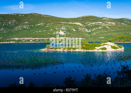 Angeln-Bojen an der Adria in der Nähe von Ston, Dalmatien, Kroatien Stockfoto