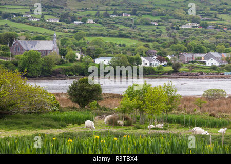 Irland, County Kerry, Dingle Halbinsel, Gastgewerbe, mit Blick auf das Dorf Stockfoto
