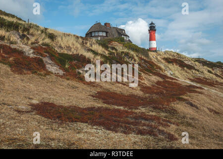 Deutschland, Schleswig-Holstein, Sylt, Hörnum, Leuchtturm Stockfoto