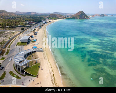 Indonesien, Lombok, Kuta, Luftaufnahme von Strand Stockfoto