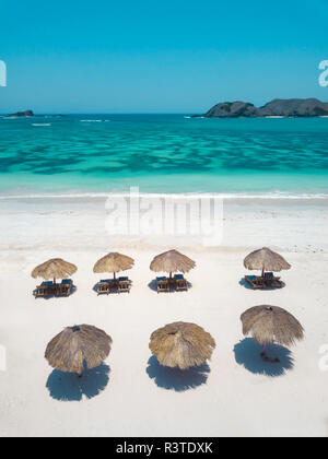 Indonesien, Lombok, Luftaufnahme von Strand Stockfoto