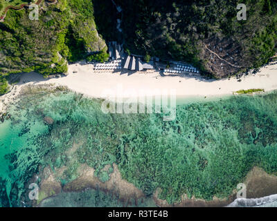 Indonesien, Bali, Luftaufnahme von Karma Kandara Strand Stockfoto