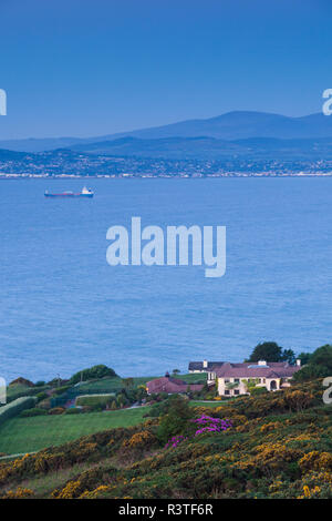 Irland, County Fingal, Howth, Dublin Bay, erhöhten Blick, dawn Stockfoto