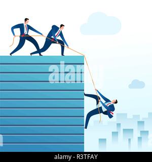 Helfen ein Teammitglied top Position zu erreichen Stock Vektor