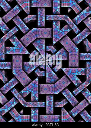 Eine mutige monochromatischen Metallgitter stil Fraktal. Stockfoto