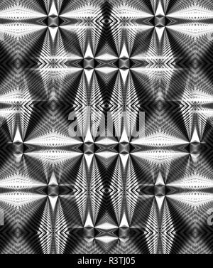 Dynamische Silber Ton geometrische abstrakte Muster Stockfoto
