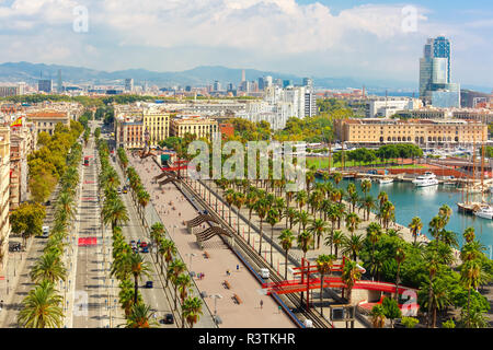 Passeig de Colom in Barcelona, Katalonien, Spanien Stockfoto