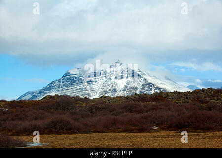 Snowy vulkanische Landschaft auf der Halbinsel Snaefellsnes Stockfoto