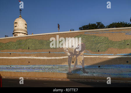 16-Dez-2007 - Mosaik venezianische Fliesen Malerei von Mahatma Gandhi; Ahmedabad, Gujarat, Indien Asien Stockfoto