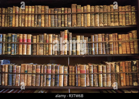 Spanien, Balearen, Mallorca, Valldemossa. Die königliche Kartause, Real Cartuja Bibliothek. Stockfoto