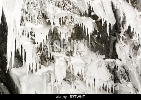 Eisformationen, Tornetrask See, Abisko Nationalpark, Schweden. Stockfoto